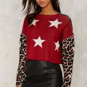 Nasty Gal Stars and Spots Cropped Sweater